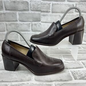 The Limited The Well Heeled Loafer Women's Size 8.5 Brown Leather Block Vintage